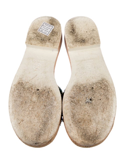 Chanel Chain-Link Accent Tweed Slides