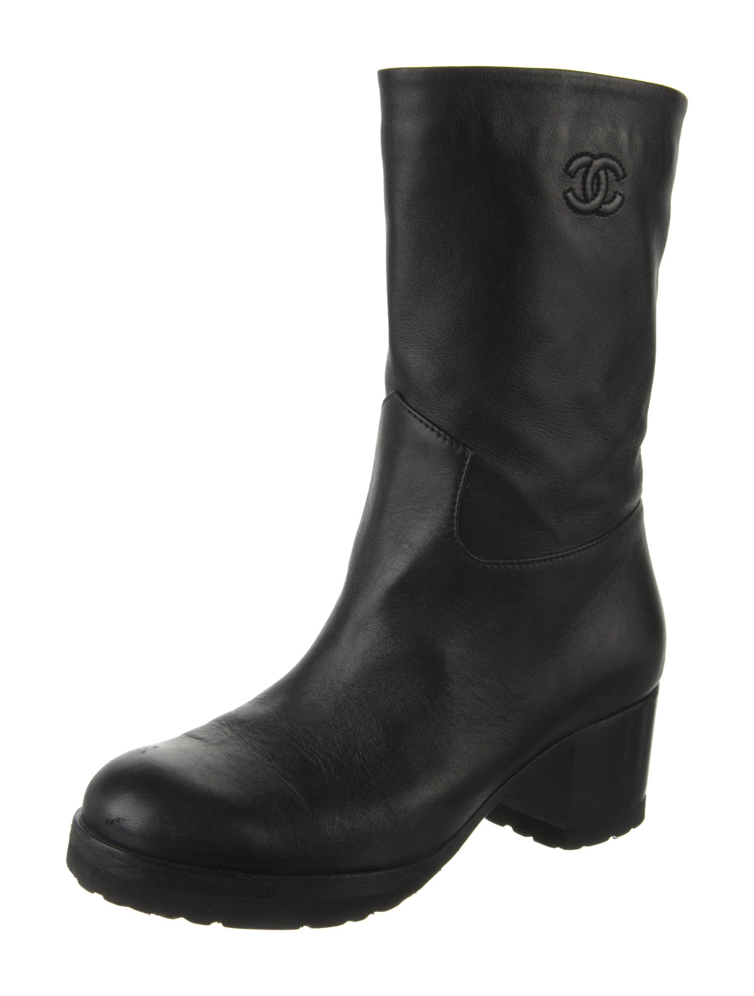 Chanel Vintage Interlocking CC Logo Boots