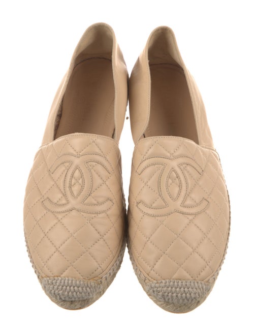 Chanel Interlocking CC Logo Leather Espadrilles