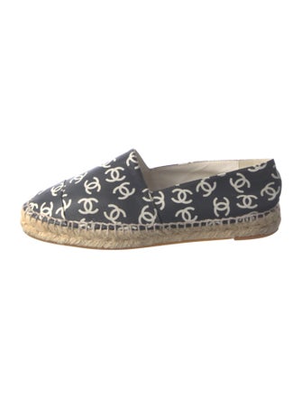 Chanel Interlocking CC Logo Leather Espadrilles