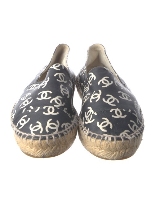 Chanel Interlocking CC Logo Leather Espadrilles