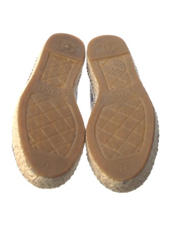 Chanel Interlocking CC Logo Leather Espadrilles
