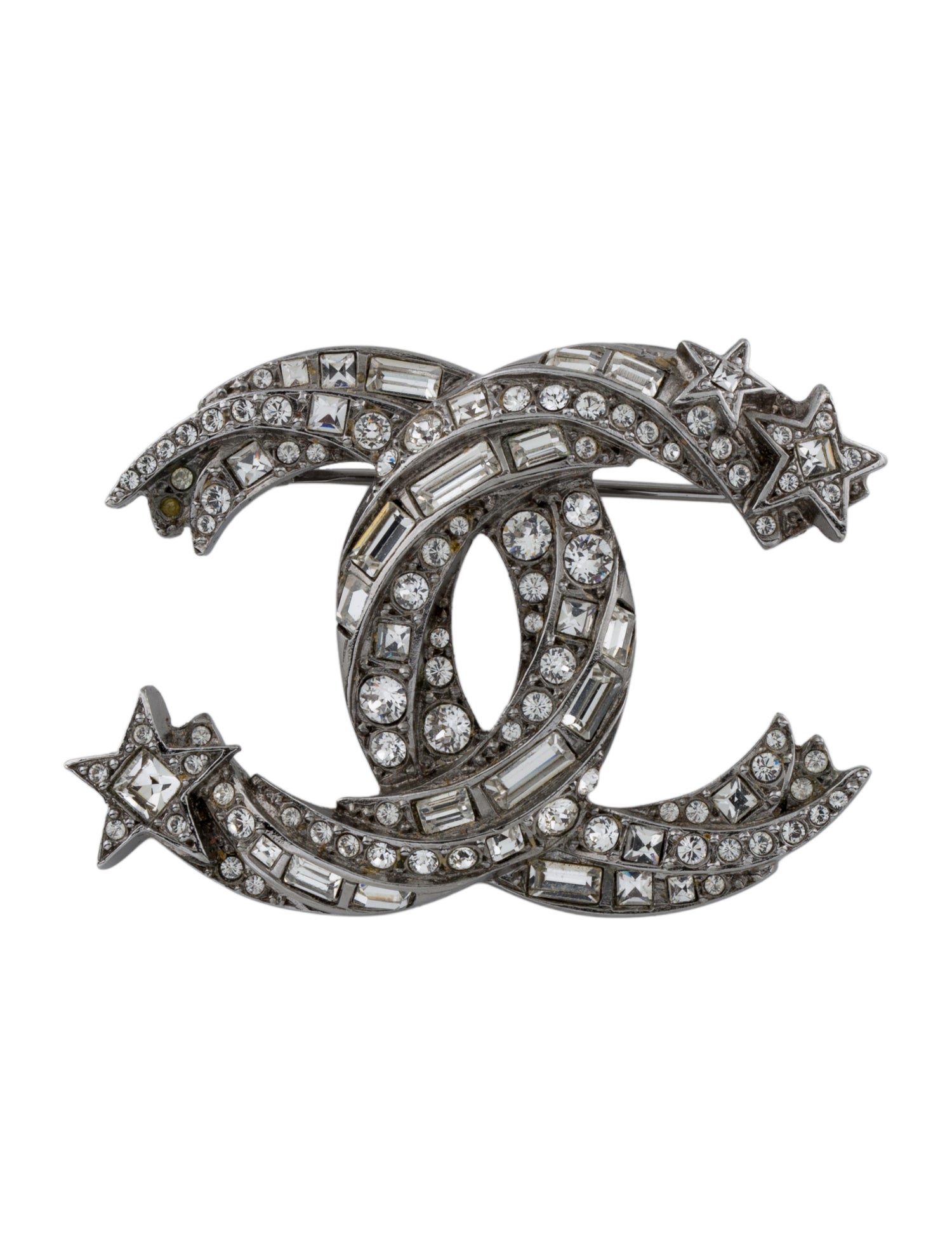 Chanel Strass CC Stars Brooch