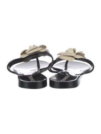 Chanel Interlocking CC Logo Rubber Slides