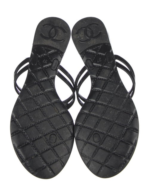 Chanel Interlocking CC Logo Rubber Slides