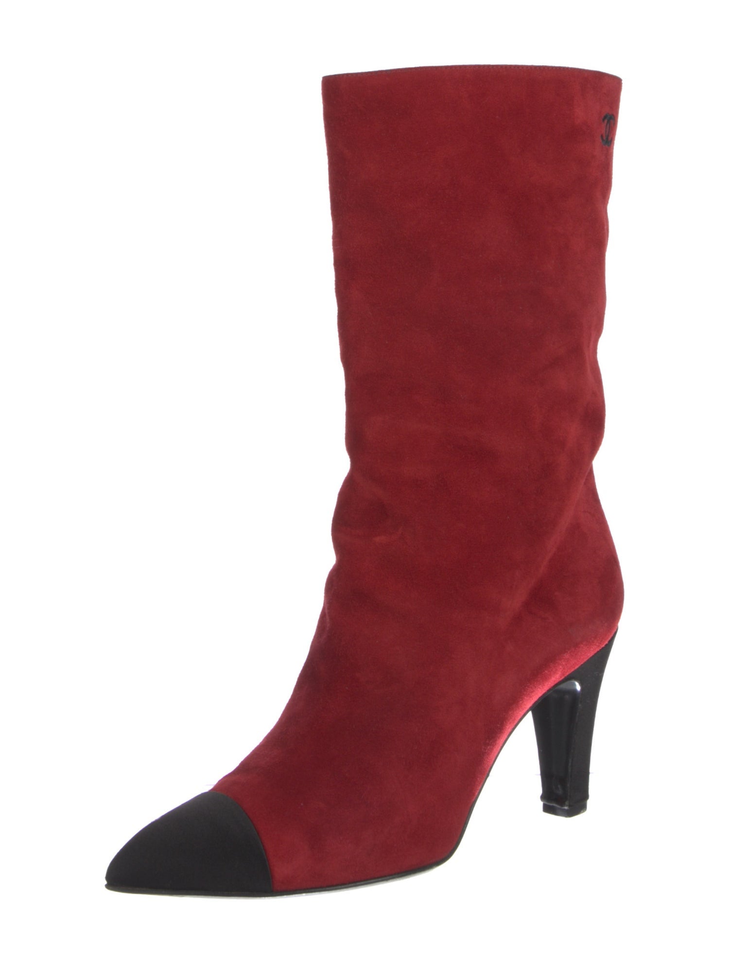 Chanel Suede Colorblock Pattern Boots