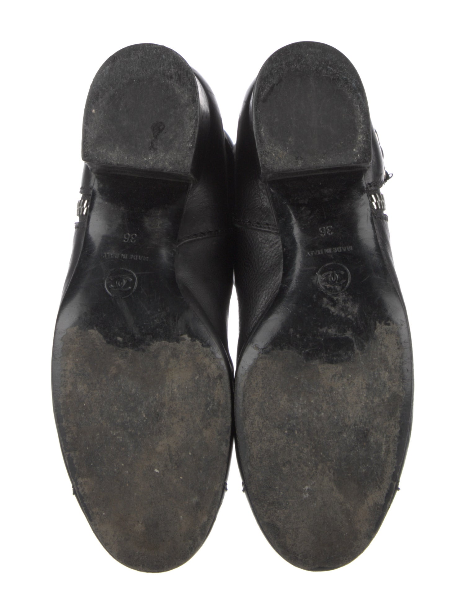 Chanel Interlocking CC Logo Leather Riding Boots