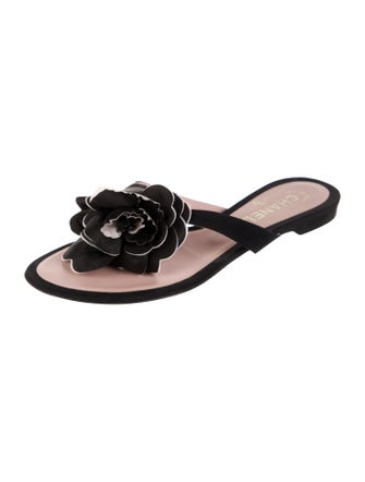 Chanel Interlocking CC Logo Nylon Flip Flops