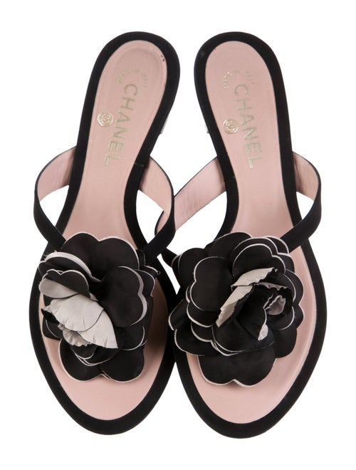 Chanel Interlocking CC Logo Nylon Flip Flops