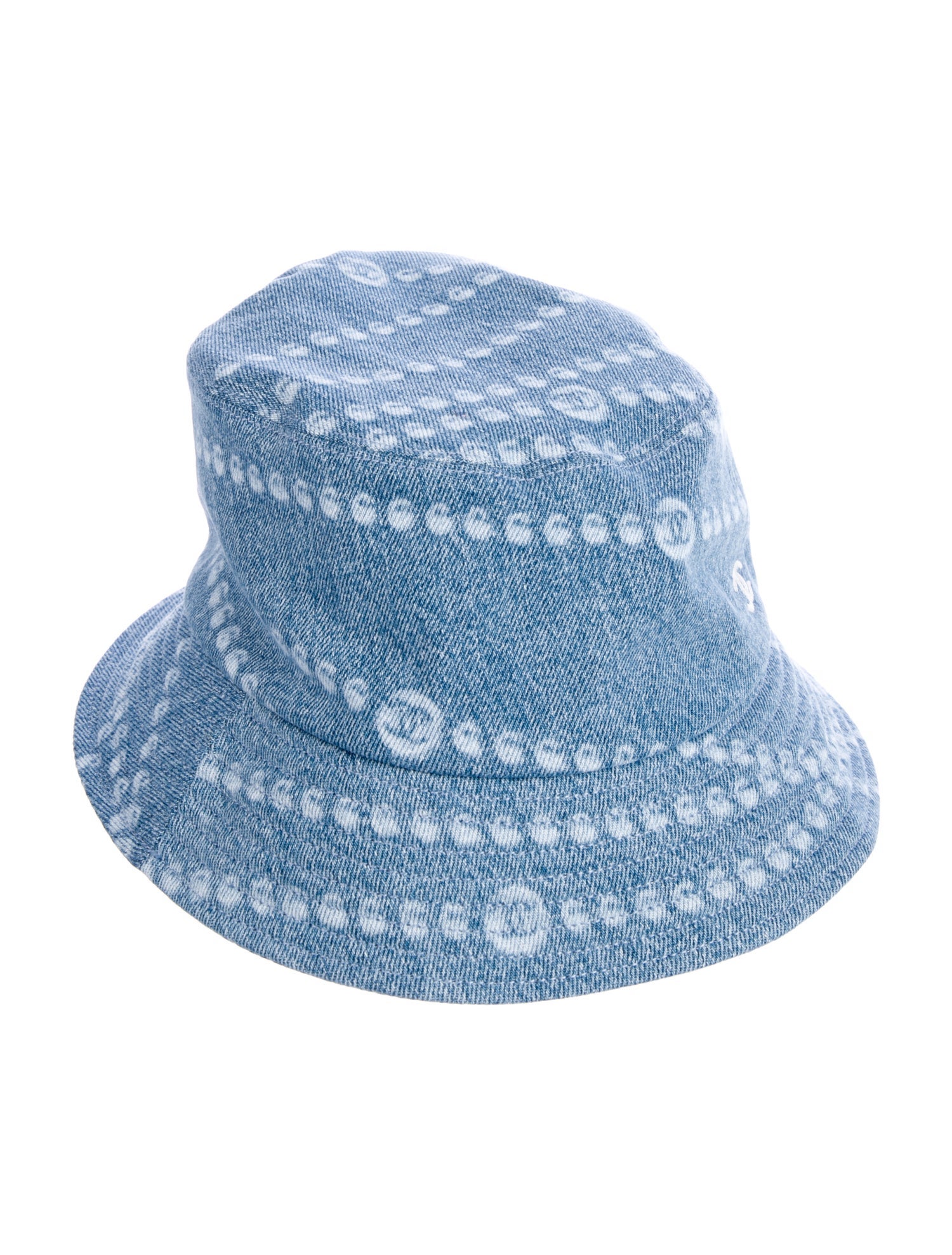 Chanel 2025 Pearl Print Denim Bucket Hat