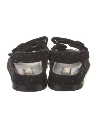 Chanel Interlocking CC Logo Denim Slingback Sandals