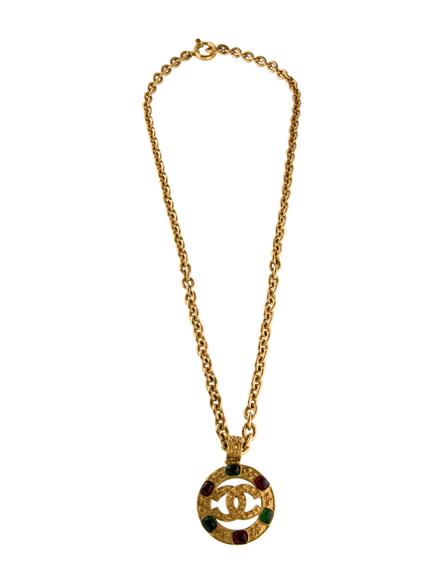 Chanel Vintage Gripoix CC Pendant Necklace