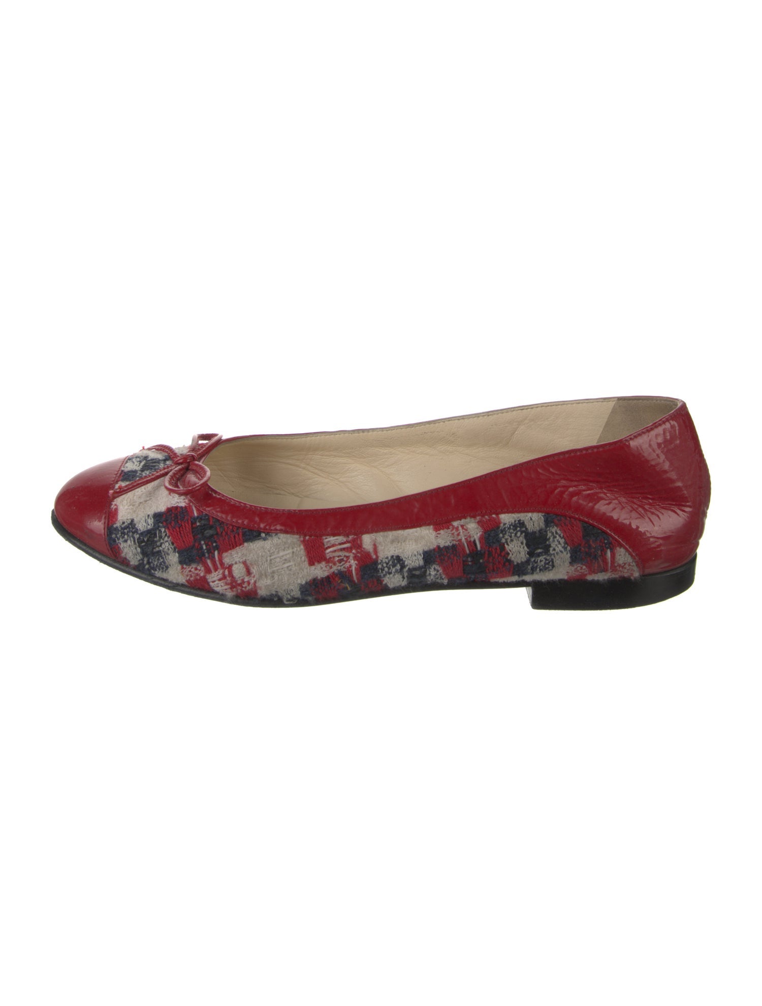 Chanel Vintage Tweed Pattern Ballet Flats