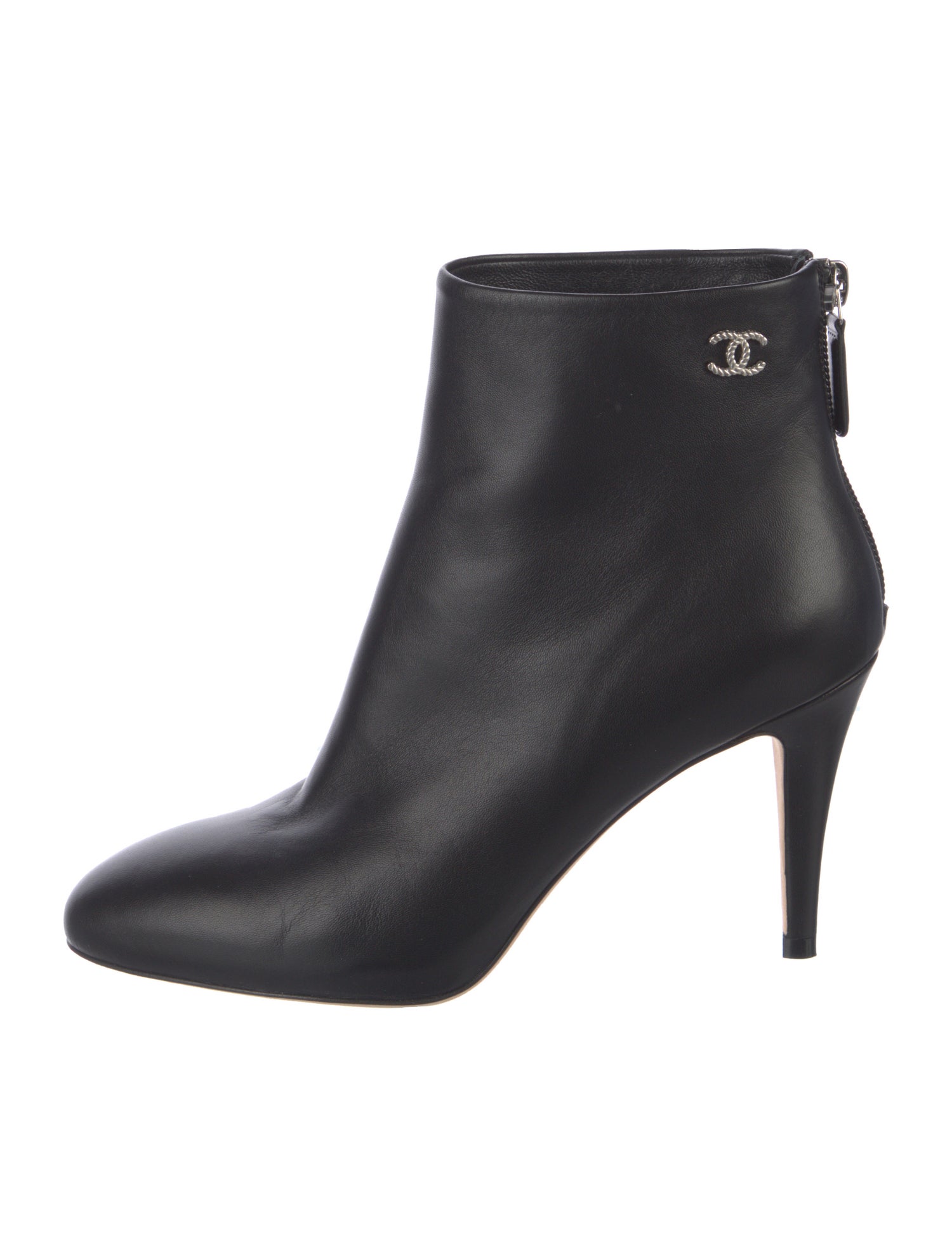 Chanel Interlocking CC Logo Leather Boots