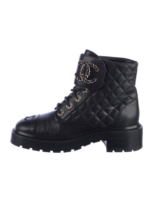 Chanel 2020 Interlocking CC Logo Combat Boots