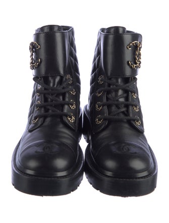 Chanel 2020 Interlocking CC Logo Combat Boots