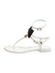 Chanel Interlocking CC Logo Leather T-Strap Sandals
