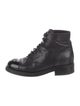 Chanel Interlocking CC Logo Leather Combat Boots
