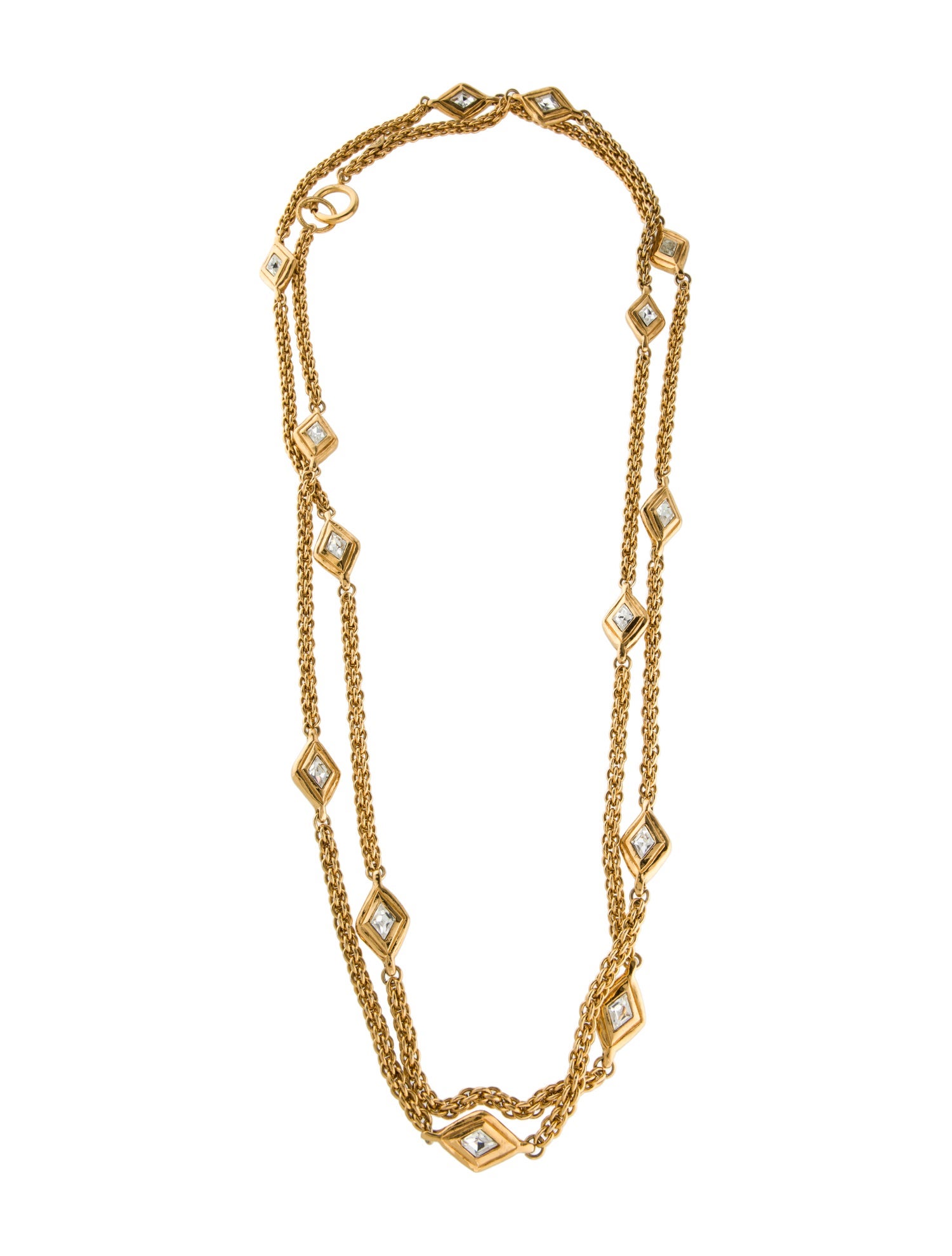 Chanel Vintage Strass Long Station Necklace