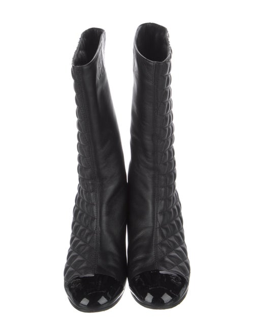 Chanel Interlocking CC Logo Leather Rain Boots