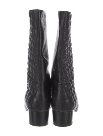 Chanel Interlocking CC Logo Leather Rain Boots