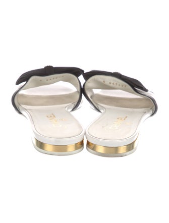 Chanel Interlocking CC Logo Leather Slides