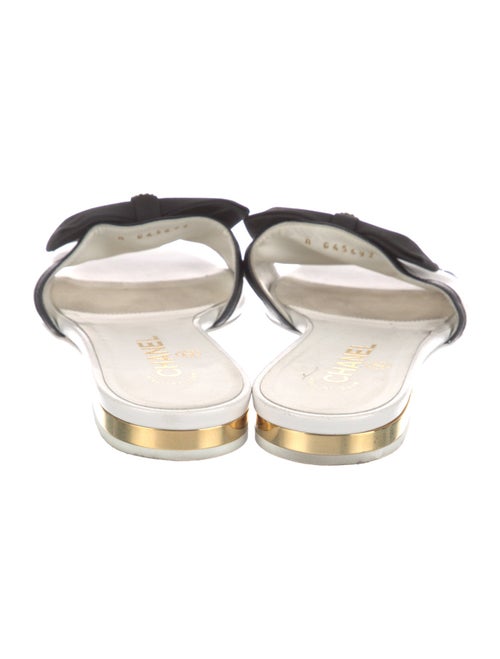Chanel Interlocking CC Logo Leather Slides