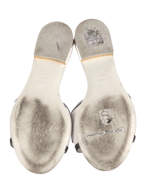 Chanel Interlocking CC Logo Leather Slides