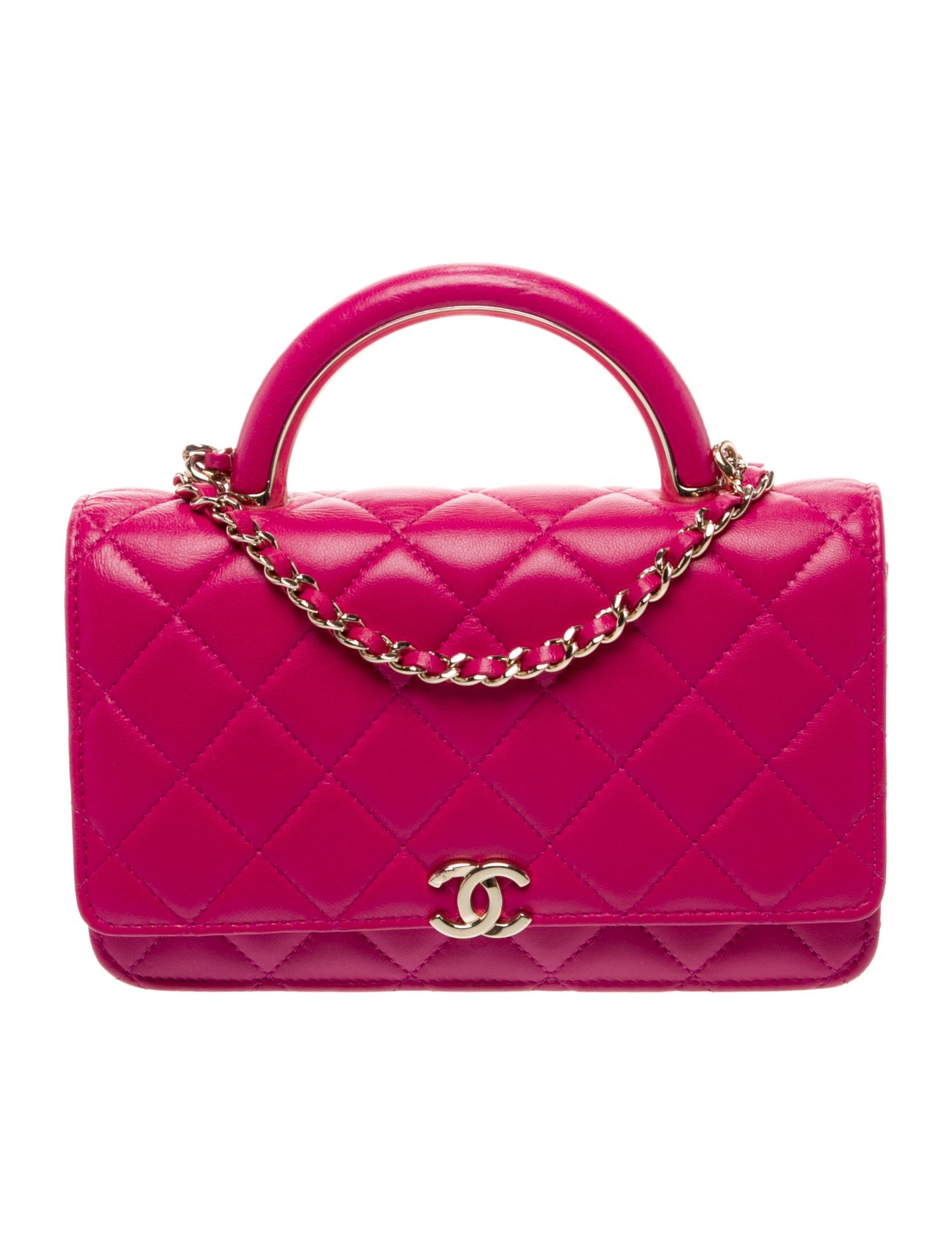 Chanel Quilted Top Handle Wallet On Chain
