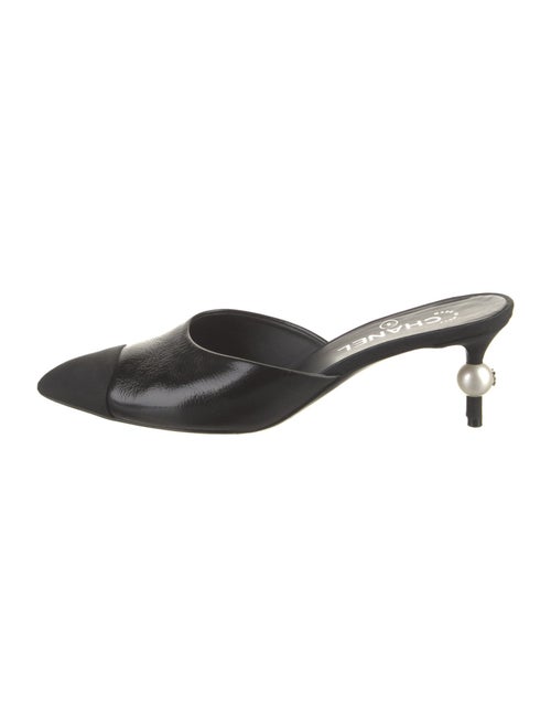 Chanel Interlocking CC Logo Leather Mules