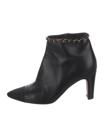Chanel Interlocking CC Logo Leather Boots