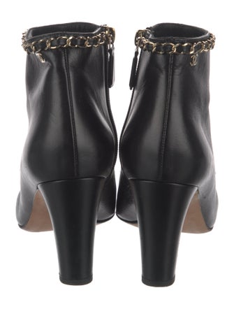 Chanel Interlocking CC Logo Leather Boots