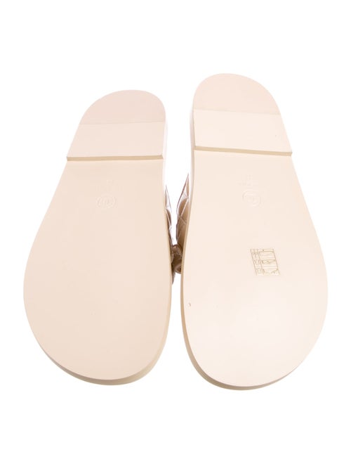 Chanel Interlocking CC Logo Patent Leather Slides