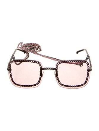 Chanel w/Removable Chain Interlocking CC Logo Sunglasses