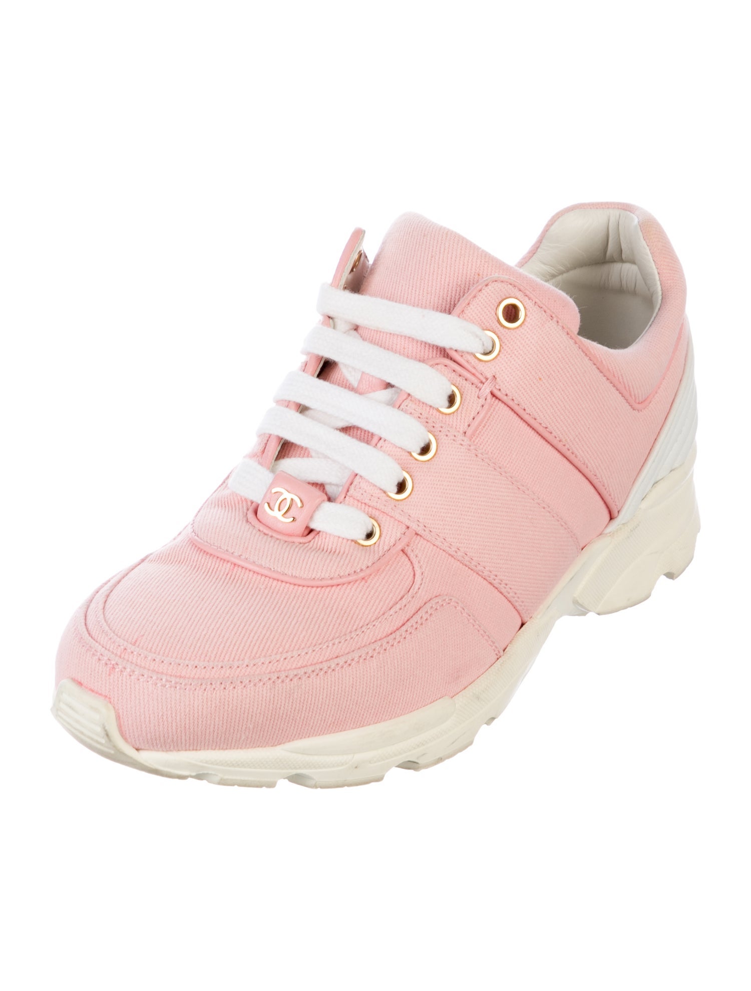 Chanel Interlocking CC Logo Canvas Athletic Sneakers
