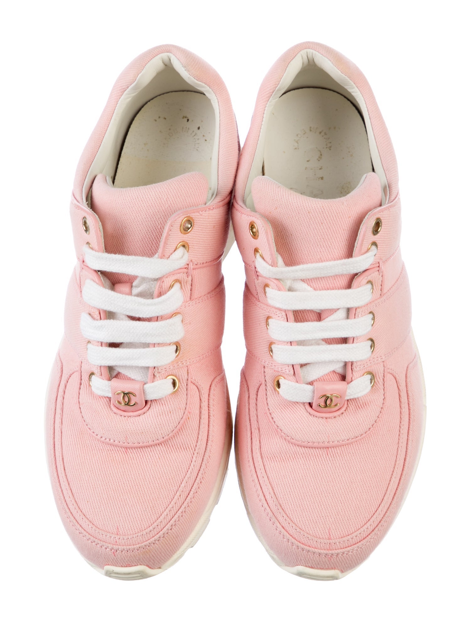 Chanel Interlocking CC Logo Canvas Athletic Sneakers