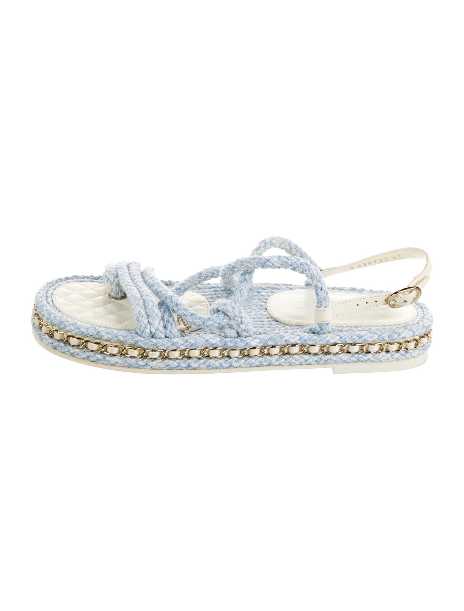 Chanel Interlocking CC Logo Chain-Link Accents Espadrilles
