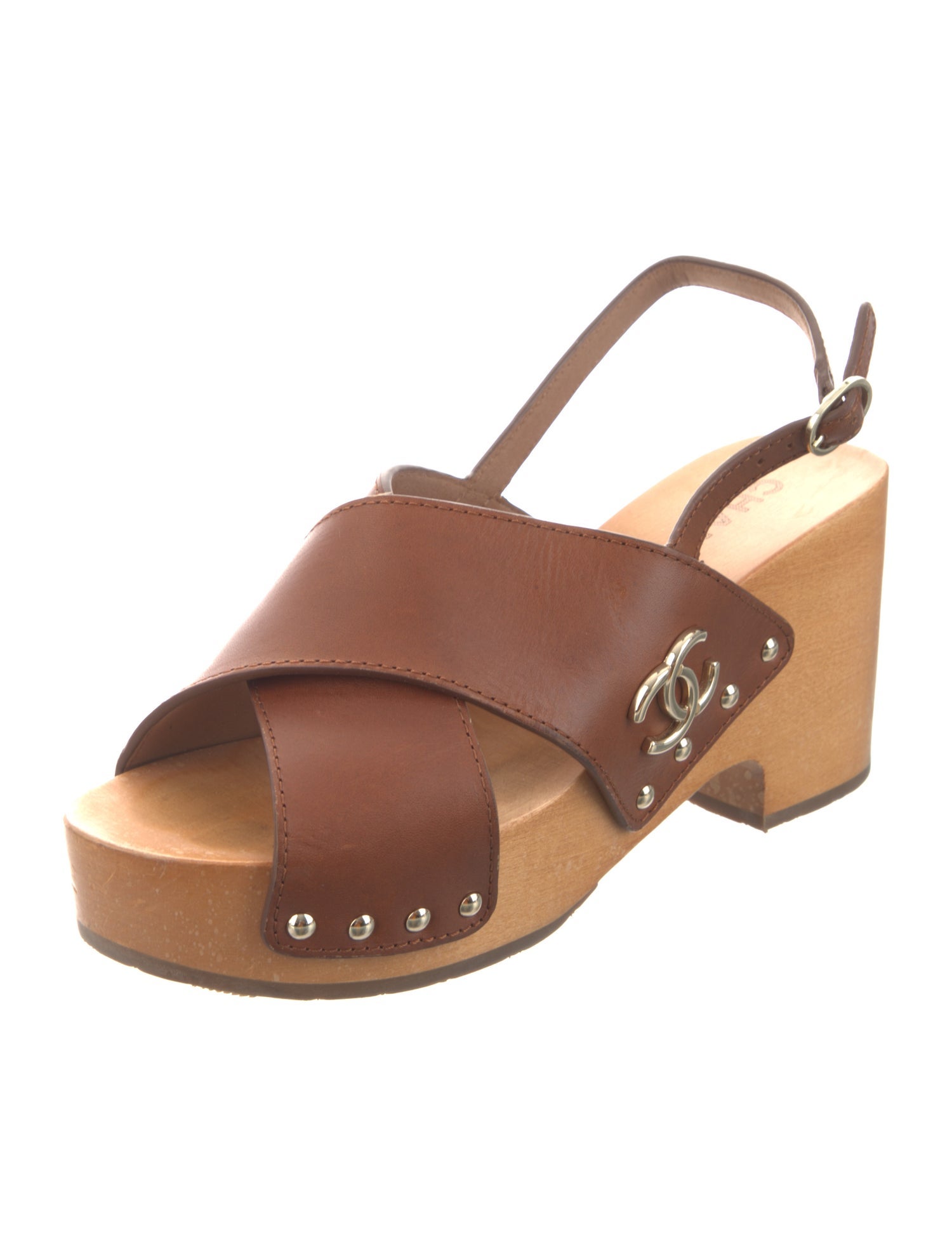 Chanel 2020 Interlocking CC Logo Slingback Sandals