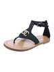 Chanel Interlocking CC Logo Suede T-Strap Sandals