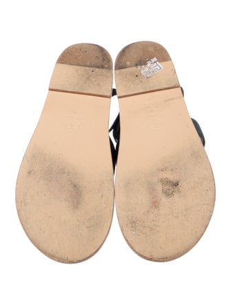 Chanel Interlocking CC Logo Suede T-Strap Sandals