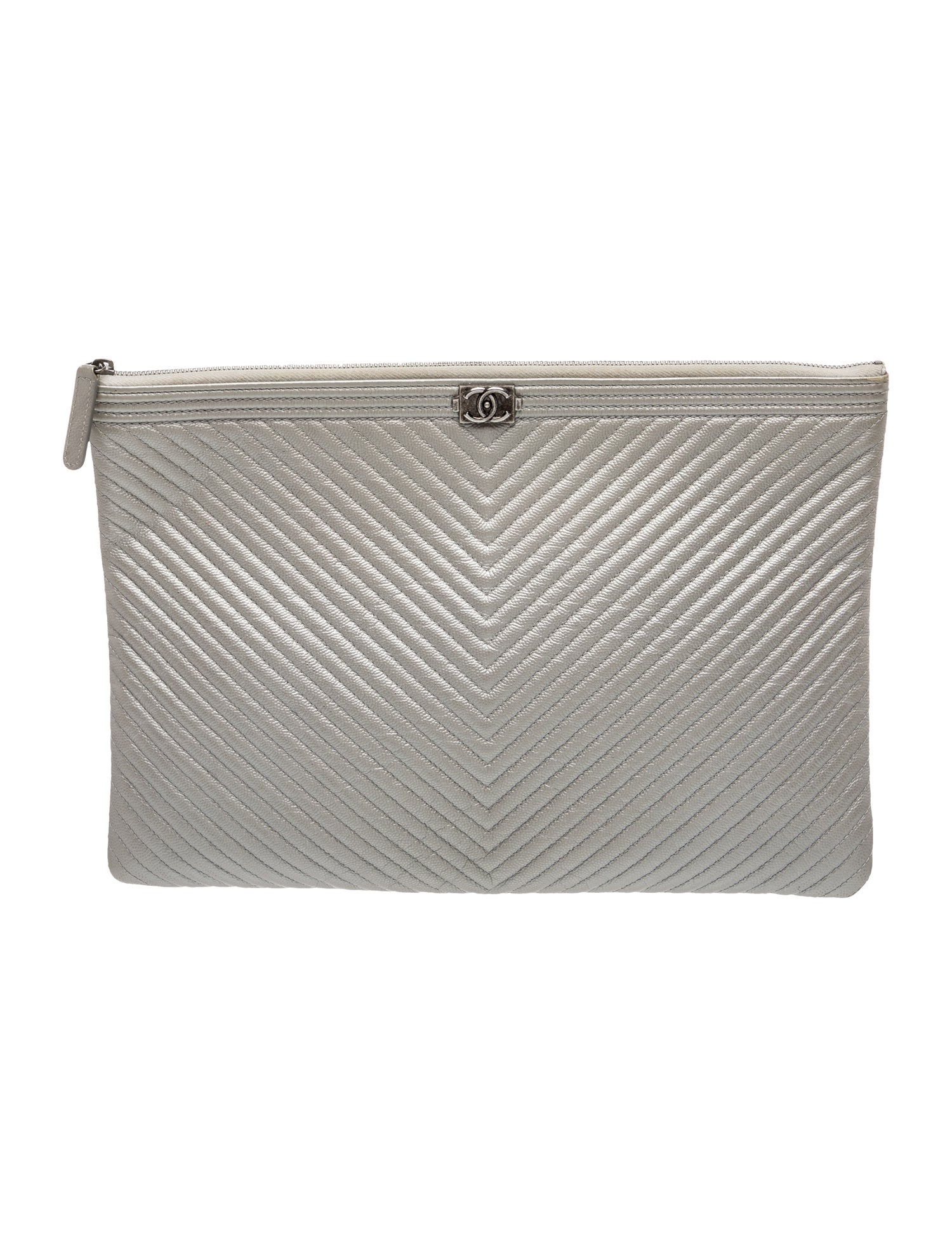 Chanel Chevron Large Boy O-Case