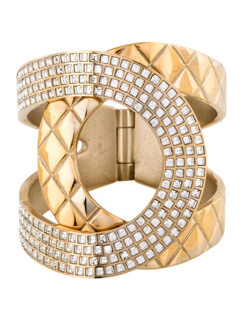 Chanel Strass CC Hinged Cuff