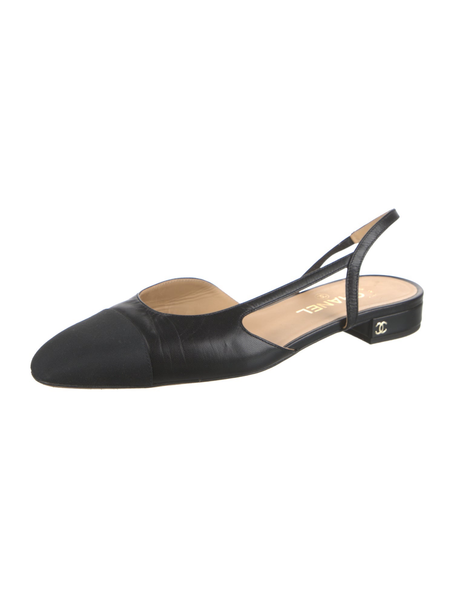 Chanel 2020 Interlocking CC Logo Slingback Flats
