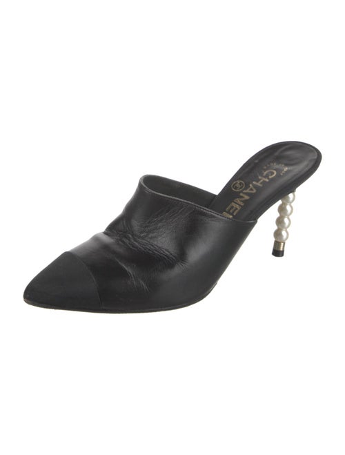 Chanel Interlocking CC Logo Leather Mules