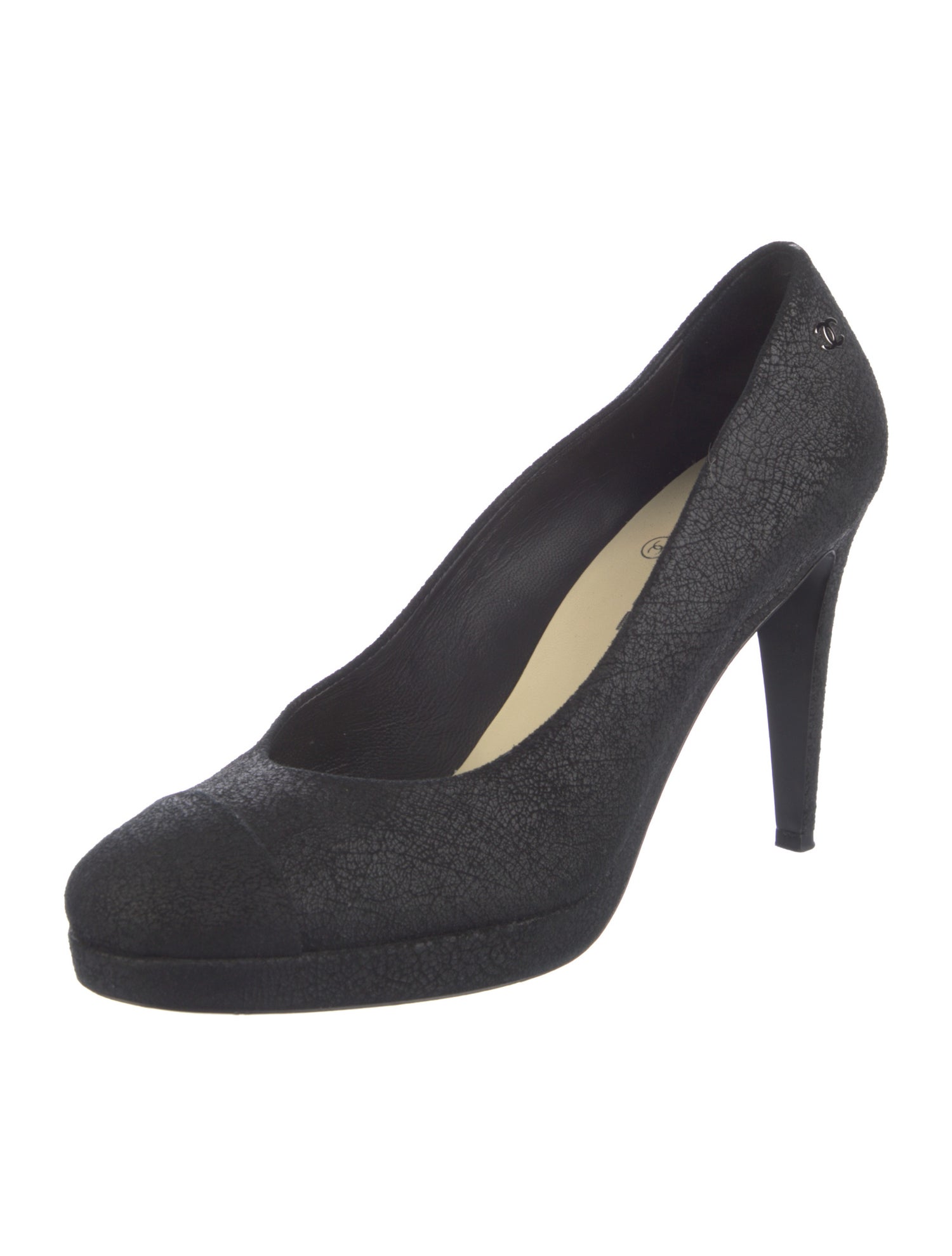 Chanel Interlocking CC Logo Suede Pumps