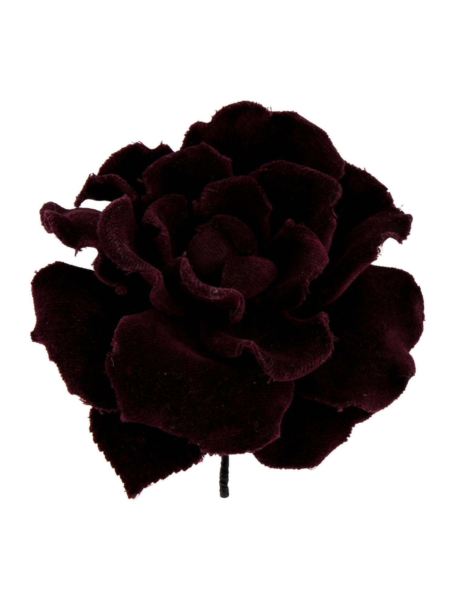 Chanel Vintage Velvet Camellia Brooch
