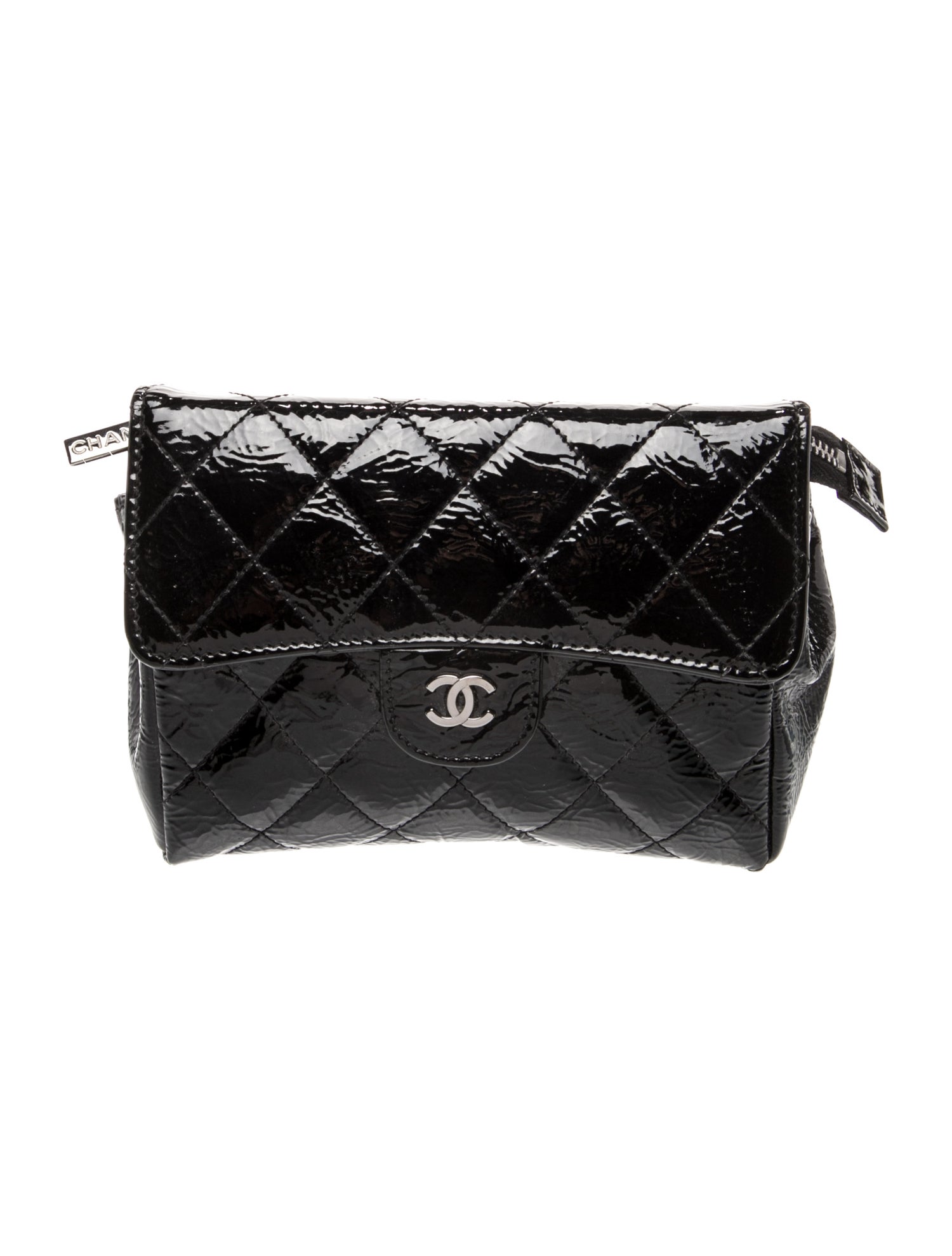 Chanel Patent Quilted Flap Cosmetic Case