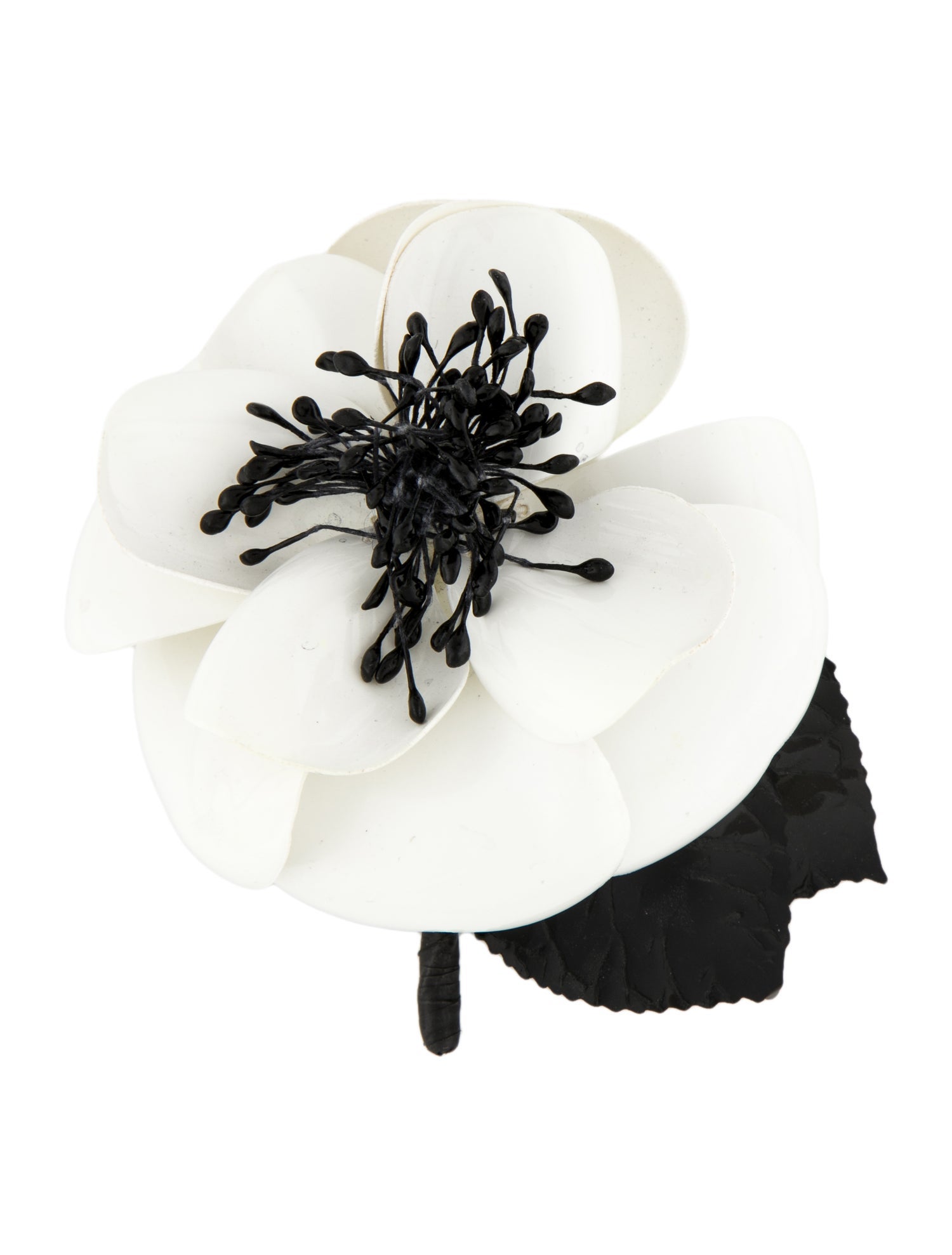 Chanel Vintage Plastic Camellia Brooch