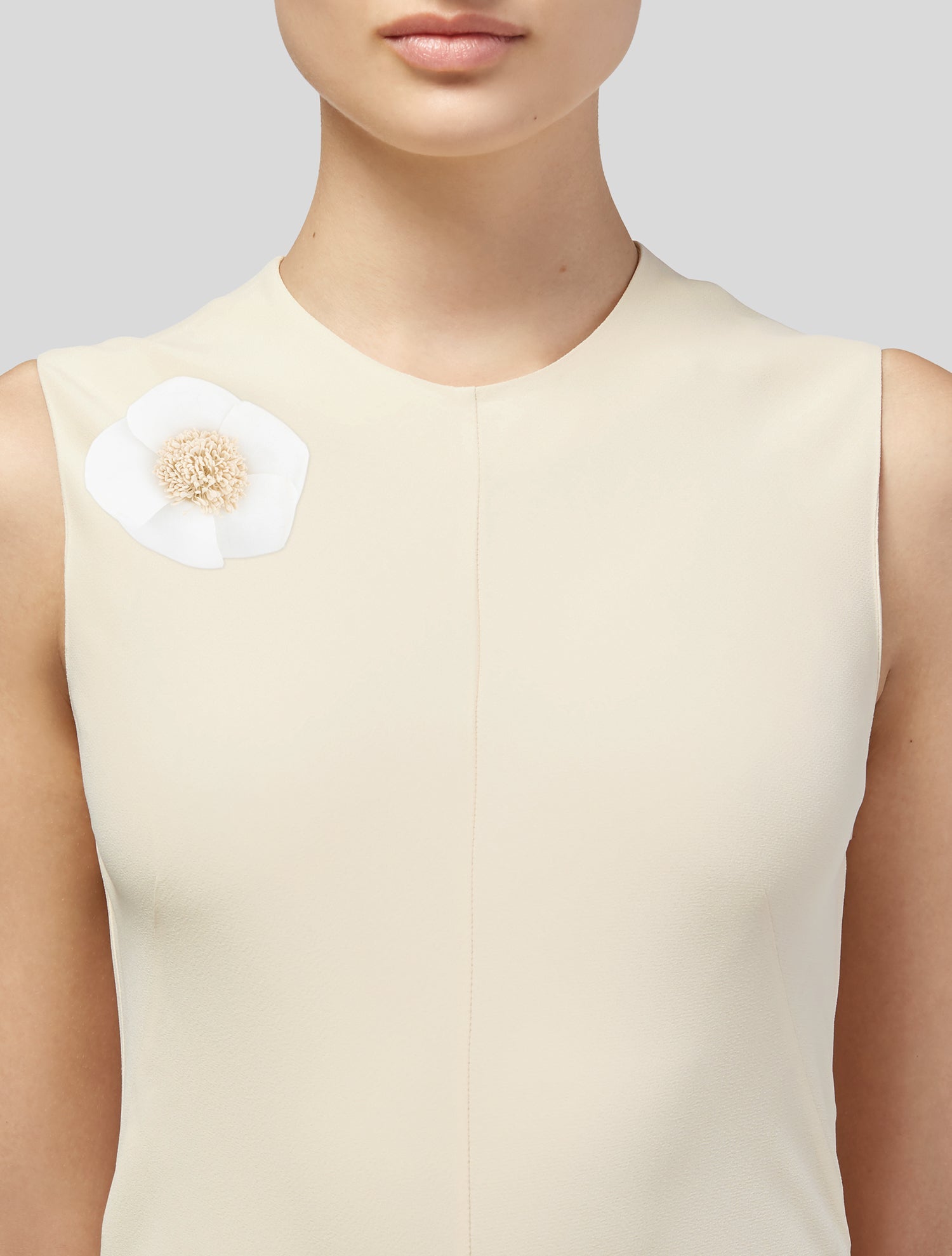 Chanel Vintage Fabric Camellia Brooch