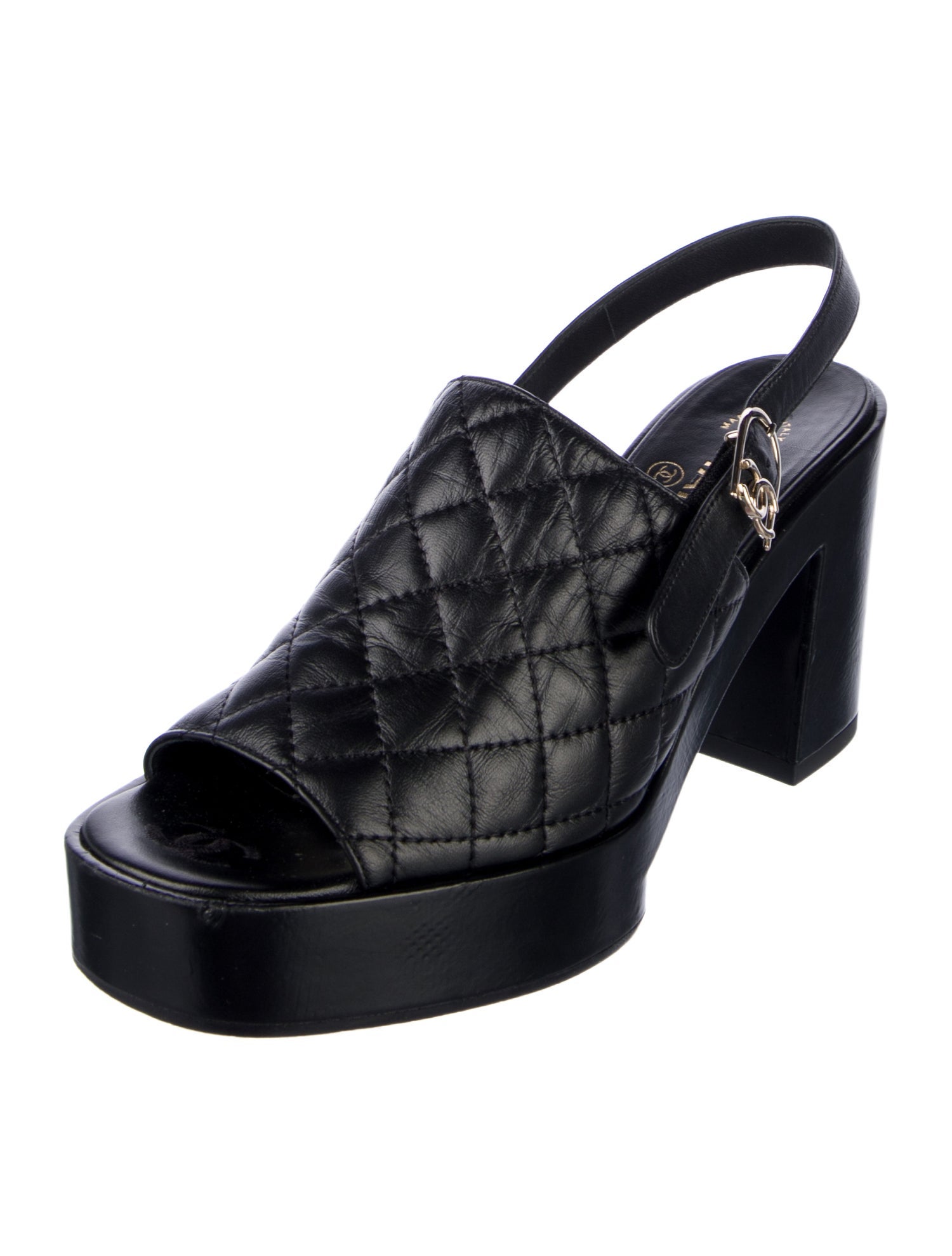 Chanel 2024 Interlocking CC Logo Slingback Sandals